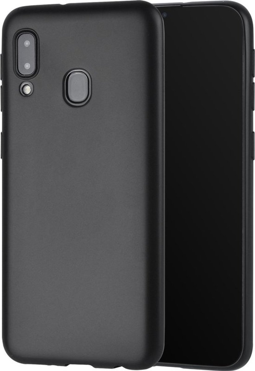 Siliconen back cover case - Geschikt voor Samsung Galaxy A40 - TPU hoesje zwart
