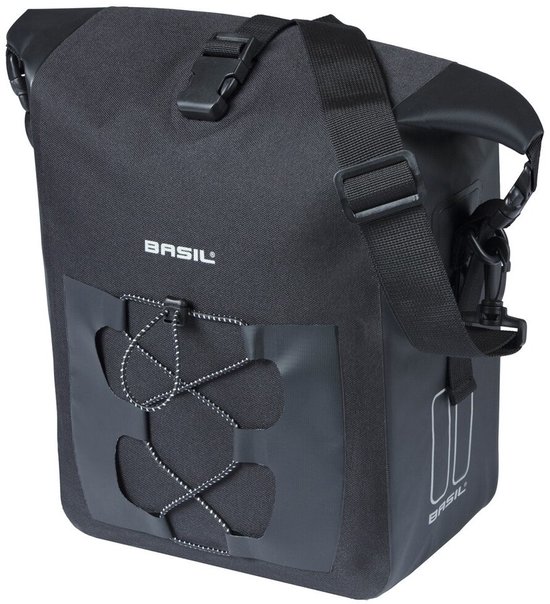 Basil Navigator Enkele Fietstas - M - 12-15 Liter - Waterdicht - Zwart van Basil — afbeelding 2
