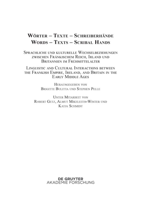 Wörter - Texte - Schreiberhände / Words - Texts - Scribal  ... - cover