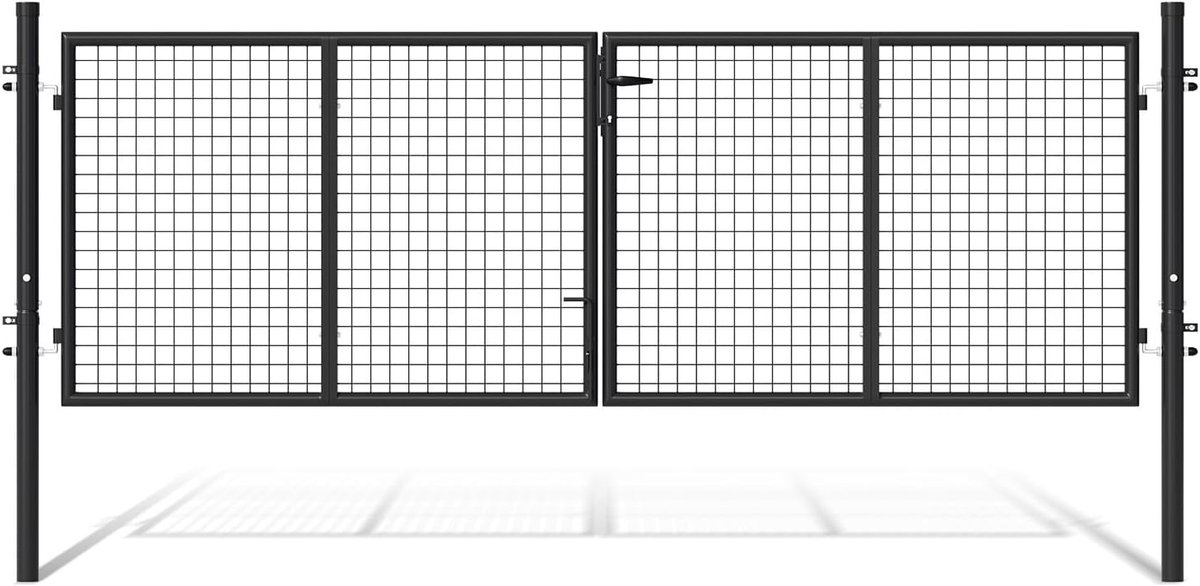 Dubbele Tuinpoort - Metalen Poort - Perceel Afbakenen - Inclusief Sluiting - 300 x 100 cm 