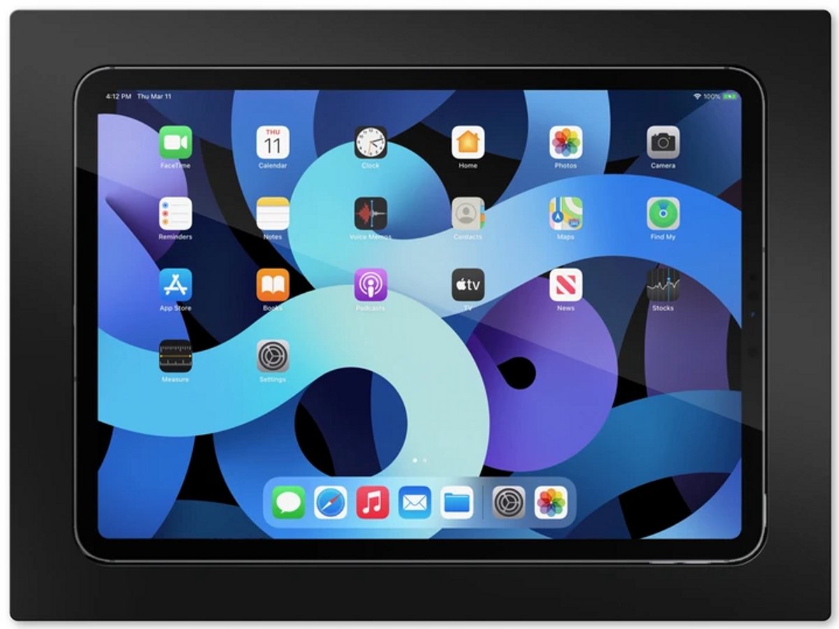 iPad Air 4,5&6, Pro 11" inbouw wandhouder- Zwart