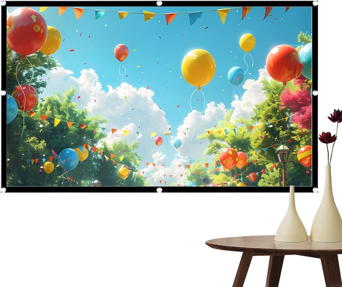 Projectiescherm - Opvouwbaar scherm - Film avonden - Anti-kreuk stof - 100 inch - Wit