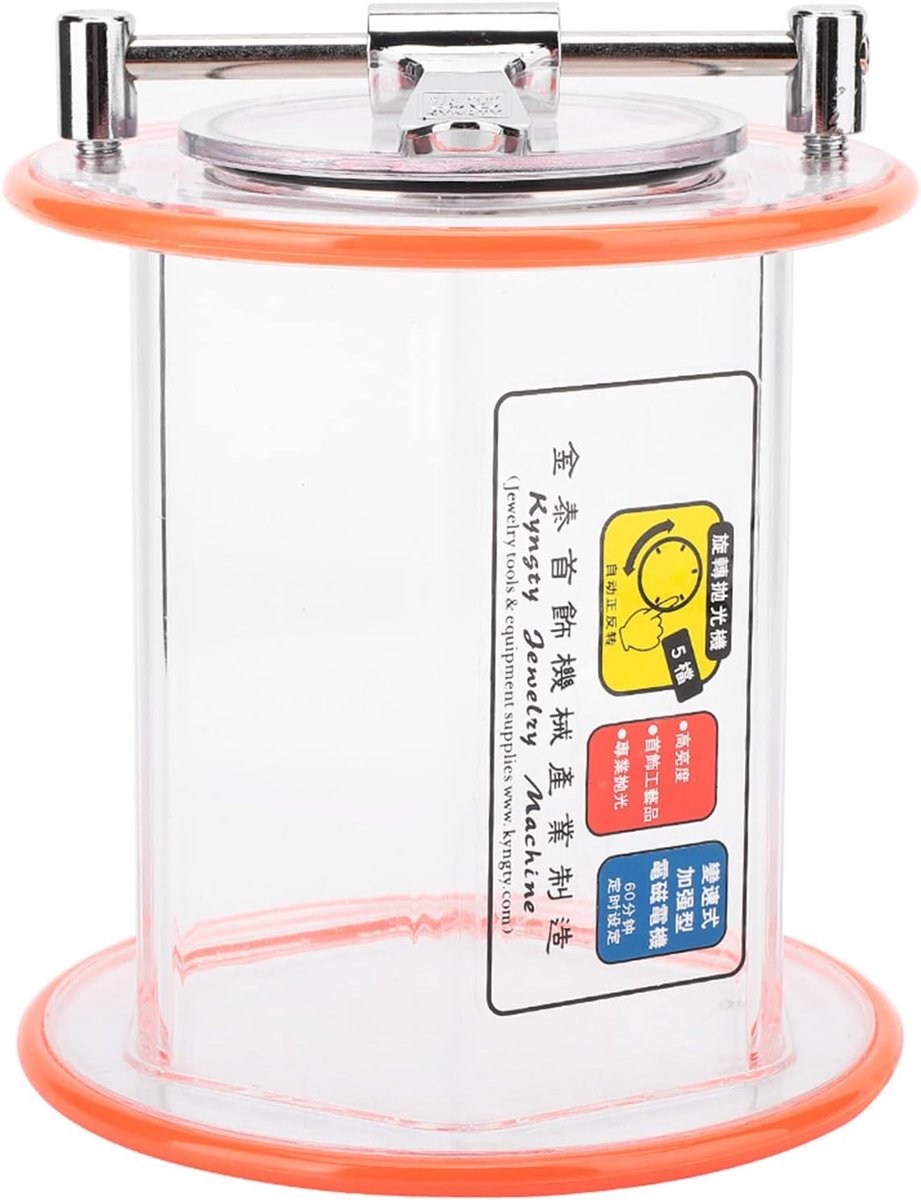 Polijstmachine Trommel - Sieraden Polijstbak - Sieraden Afwerken - Vier Snelheden Timer - 15x14.6 cm