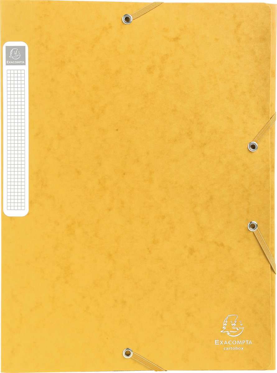 Exacompta 10x Cartobox Archiefdoos Rug 40mm - A4 (vlak geleverd) - Geel - 14006H