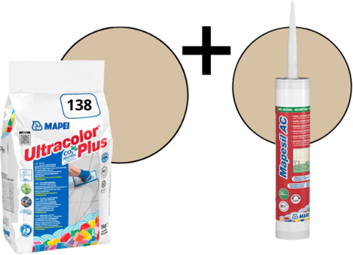 Combipakket Mapei Ultracolor Plus kleurcode 138 + siliconen kit kleurcode 138