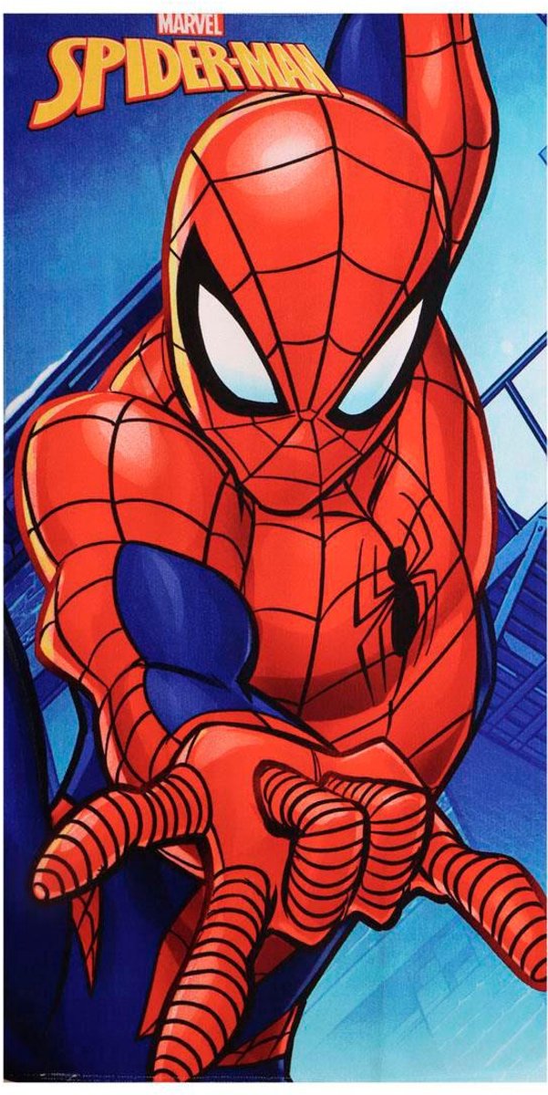 Marvel Spiderman Strandlaken – 70x140 cm – Polyester – Sneldrogend – Lichtgewicht – Strandlaken Kind Jongens