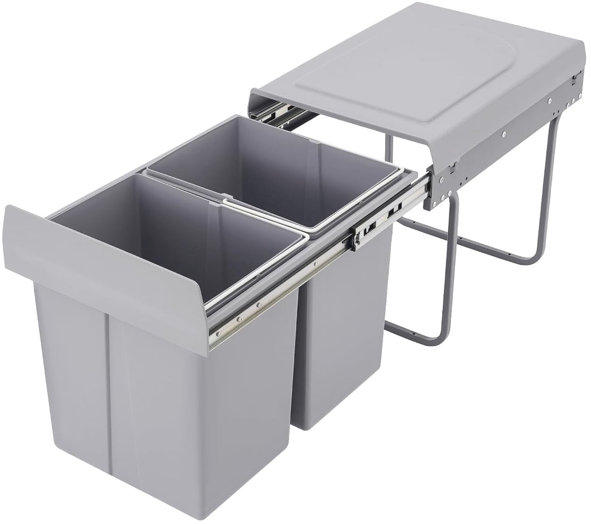 Afvalemmer Kast - Keuken Afvalbak - Afval Scheiden - Uittrekbaar Systeem - 49x35x43 cm - Grijs