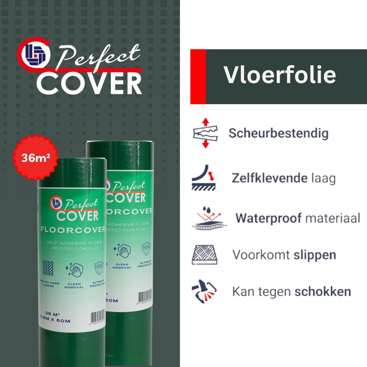 Perfect Cover Floor Cover beschermfolie 0,6 * 60 m zelfklevend