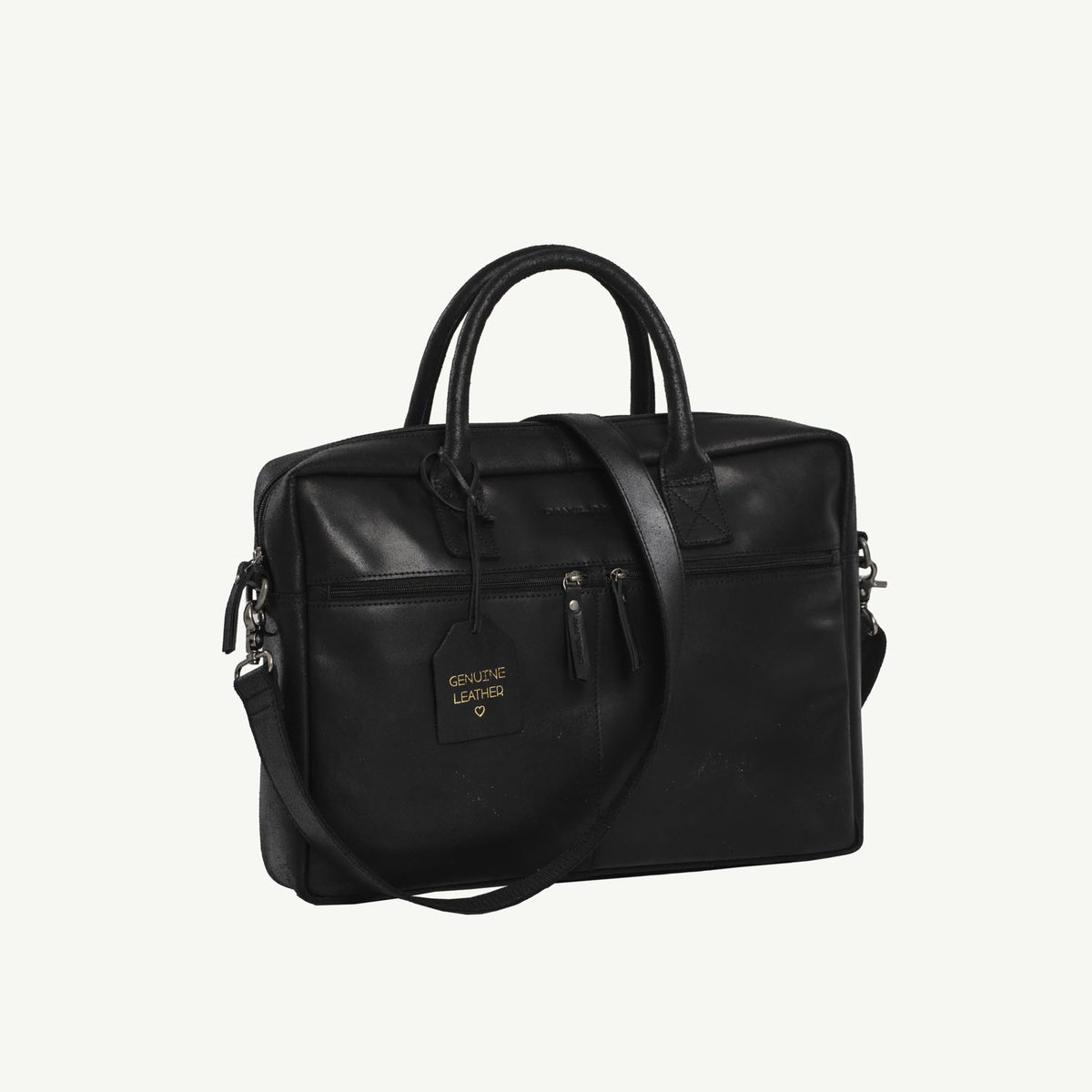 Daniel Ray Armidale Leren Laptoptas 16,4 inch - Zwart