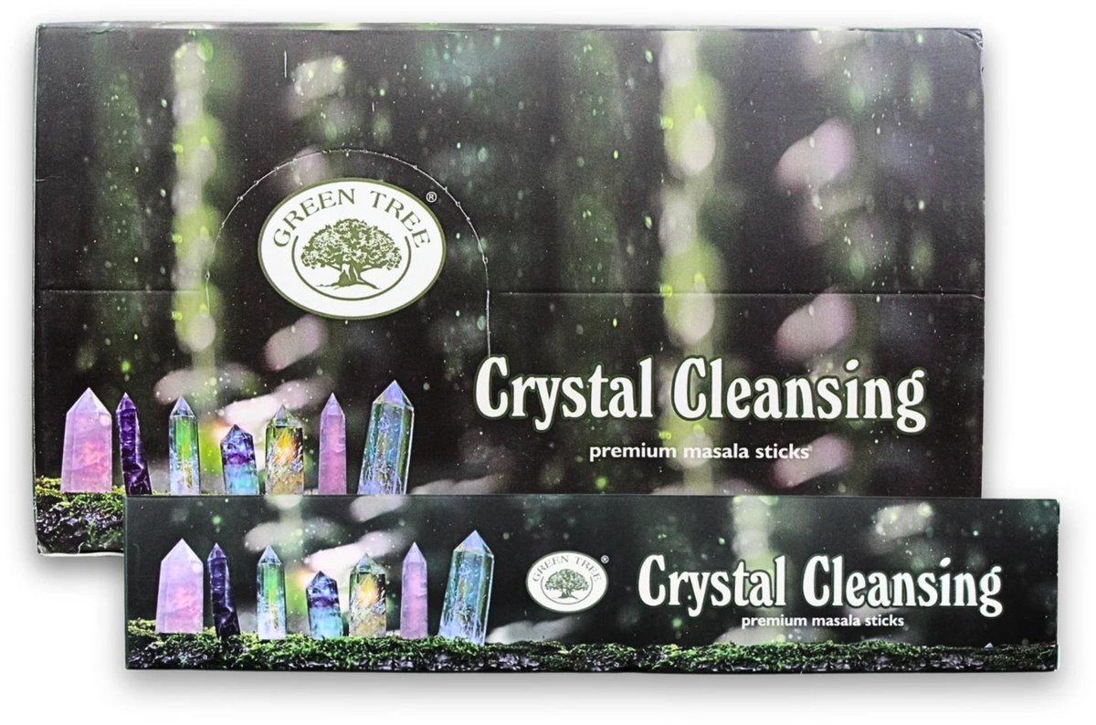 Ruben Robijn Green Tree Crystal Cleansing wierook 15 grams - doos van 12 st. Groen