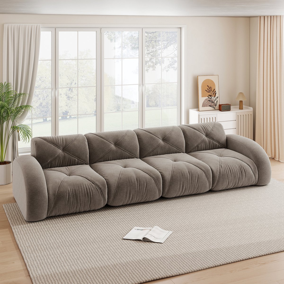 OKWISH Hoekbank 4-Zits - Modulair En Frameloos Comfortsofa Zonder Montage - Voor Woonkamer