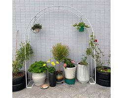 Metalen Rozenboog - Tuinsteun Klimplant - Decoratieve Tuinaanleg - Gegalvaniseerd Staal Weerbestendig - Diverse Maten Verkrijgbaar - Zwart Wit