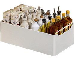 Uitschuifbare Kast Organizer Lade - Zonder Boren - Keukenkast Inrichting & Opbergsysteem - Voor Keuken, Badkamer en Voorraadkast - Wit - 43x25x14 cm