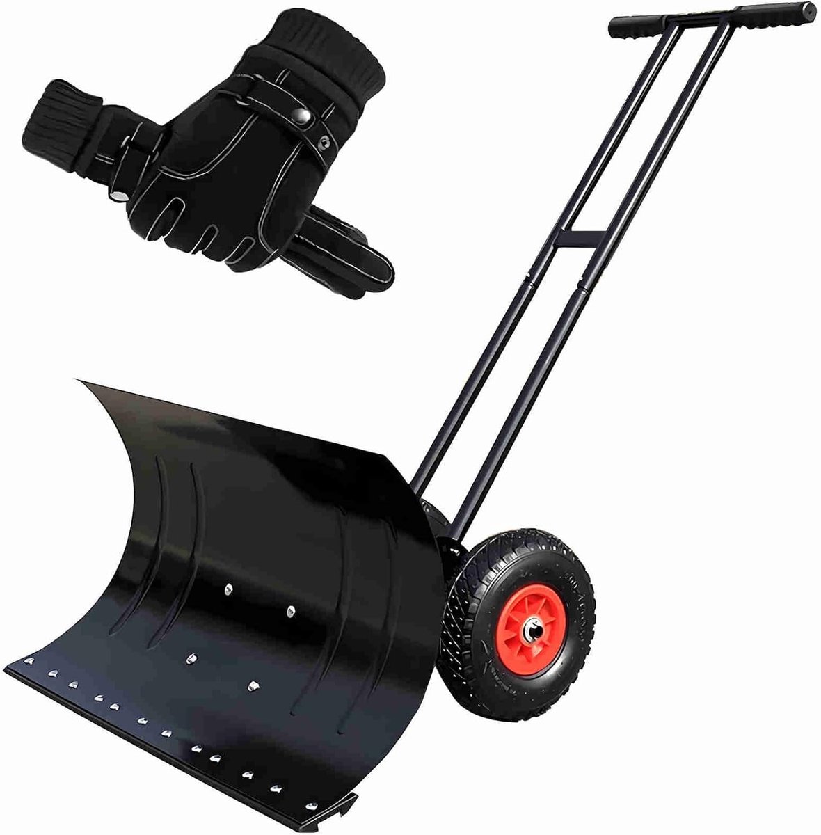 Sneeuwschuiver Op Wielen - Oprit Schoonmaak - Sneeuw Ruimen - Verstelbaar Breed Blad - 9-Inch Wielen