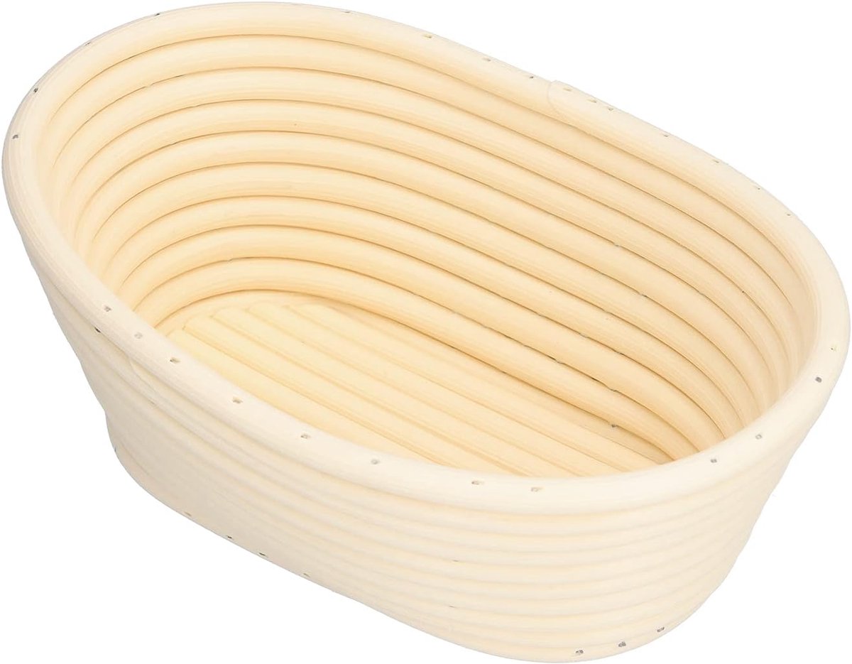 Broodmandje - Bakvorm - Brood bakken - Hygiënisch kunststof - 21 x 14 x 8 cm - Gebroken wit
