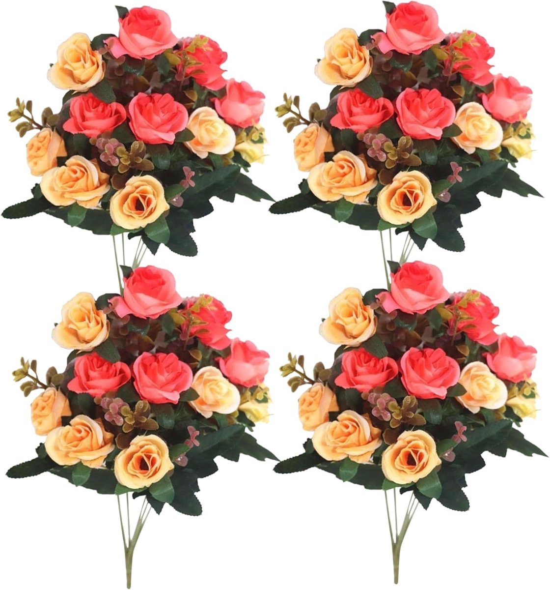 Graf Bloemen - Kunst Rozen - Herdenking Decoratie - Weerbestendig Zijde - 30 cm Hoog - Ora