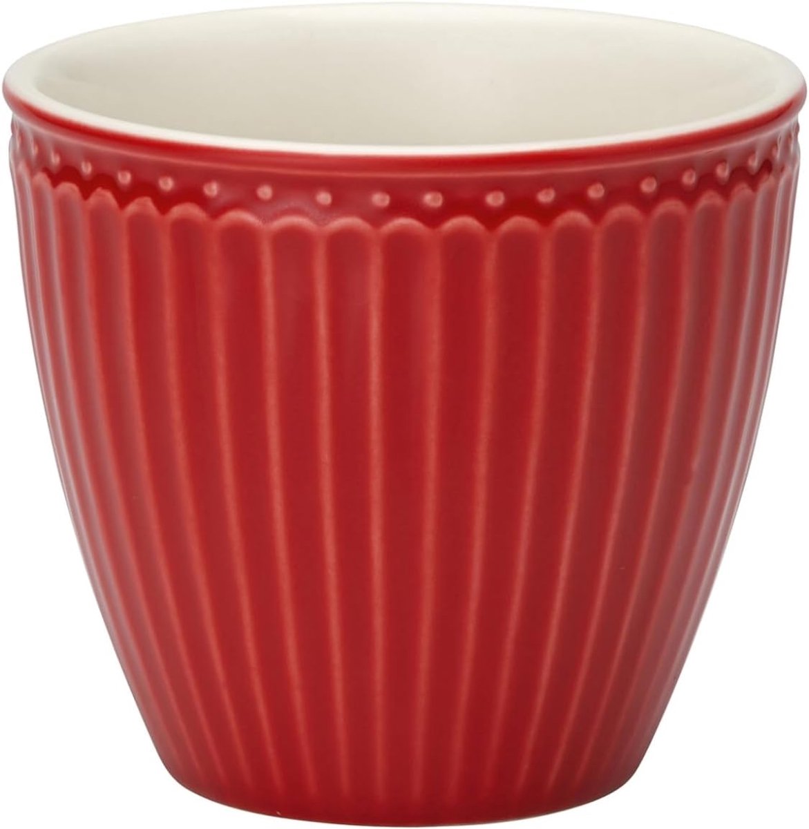 Latte Cup - Koffie Mok - Warme Dranken - Fijne Groefstructuur - 300 ml - Rood