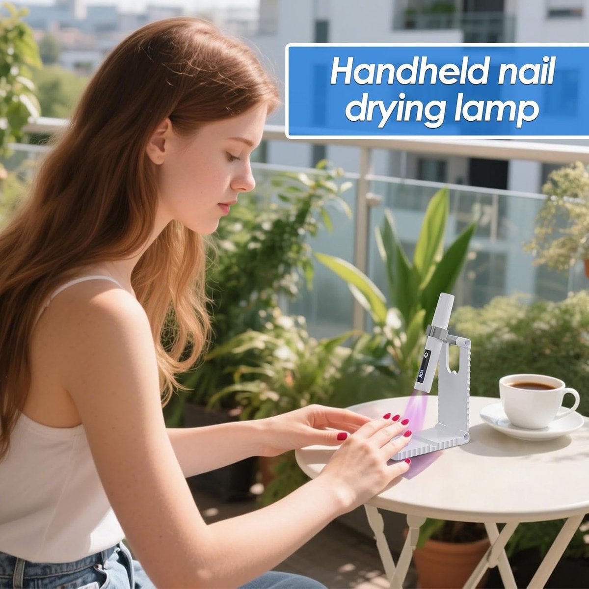 Hand UV-lamp - Nageldroger Draagbaar - Nagels Uitharden - LCD Display - Compact Formaat - Wit — cadeau in Verzorging - foto 5