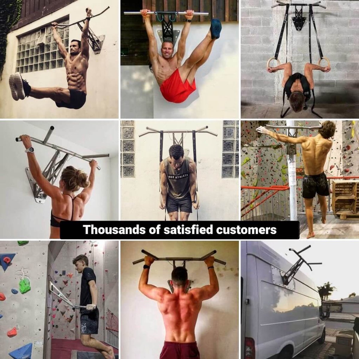 PULLUP & DIP Steel - Mobiele Pull-up & Dip Bar - Wandmontage - Verwijderbaar Systeem - 2-in-1 Pull-up & Dip Functie thumbnail 7