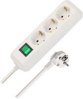 Brennenstuhl Eco- Prise de Line avec 3 contacts et interrupteur / blanc - 1,5 mètre
