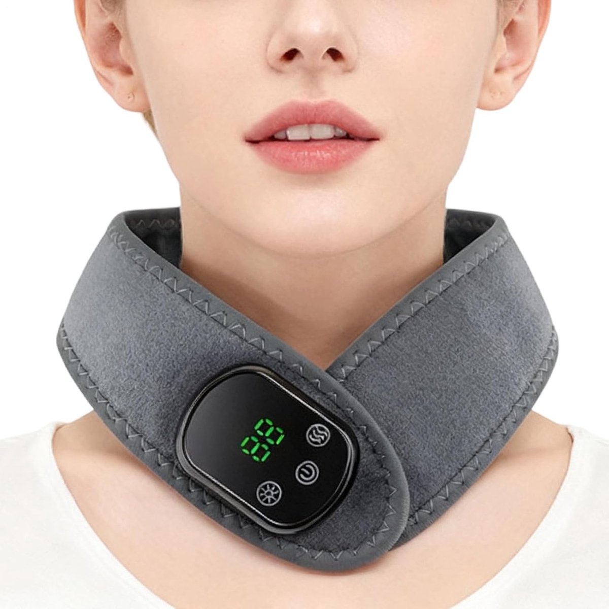 Nekwarmer - Verwarmingsband - Ontspanning - 5 warmtestanden en massage - 64 cm lengte