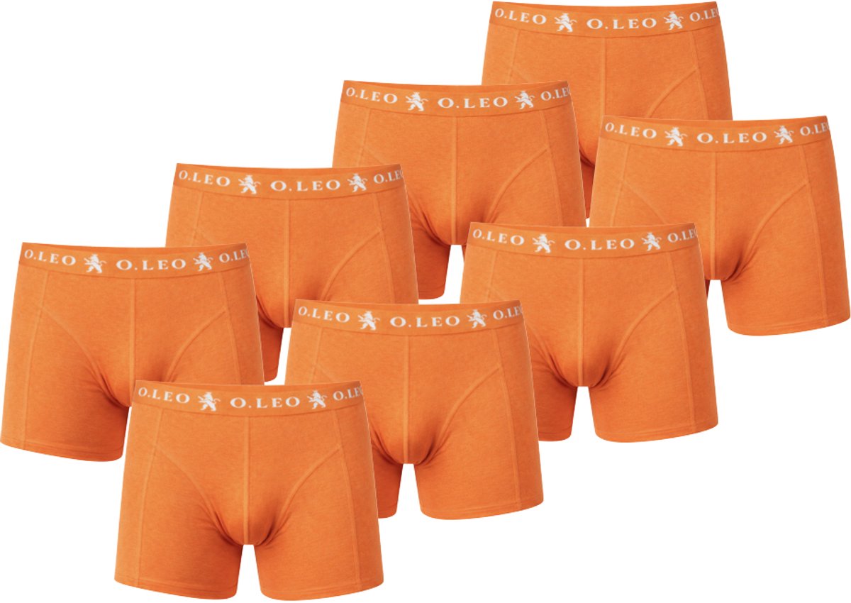 O.Leo - Boxershort Heren - Oranje - Maat L - 8 stuks - Onderbroeken Heren