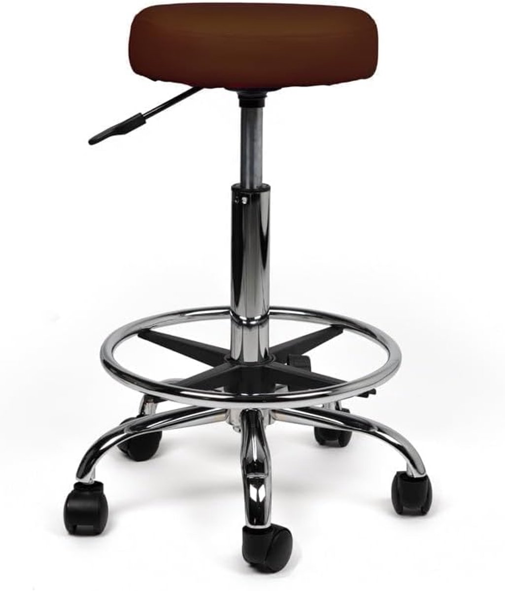 Kapperskruk - Werkkruk - Professioneel Zitten - Verstelbare Zithoogte - 50x43x35 cm - Bruin