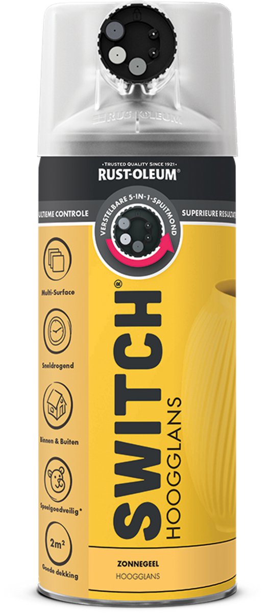 Rust-Oleum Switch Spuitbus Verf Hoogglans 400ml - Zonnegeel