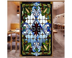 Raamfolie Glas-in-lood - Decoratieve Folie - Privacy Creëren - Statisch Hechtend - 90x200cm - Meerdere Kleuren