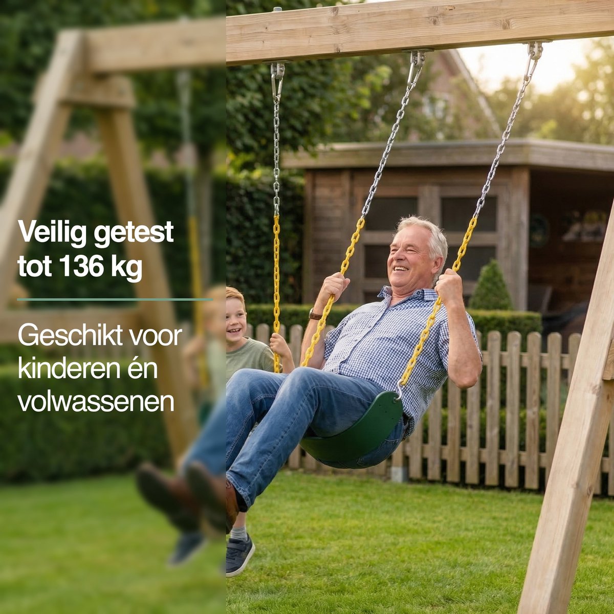 JAXY Schommel - Schommelzitje - Swing  - Kinderschommel - Groen — afbeelding 2