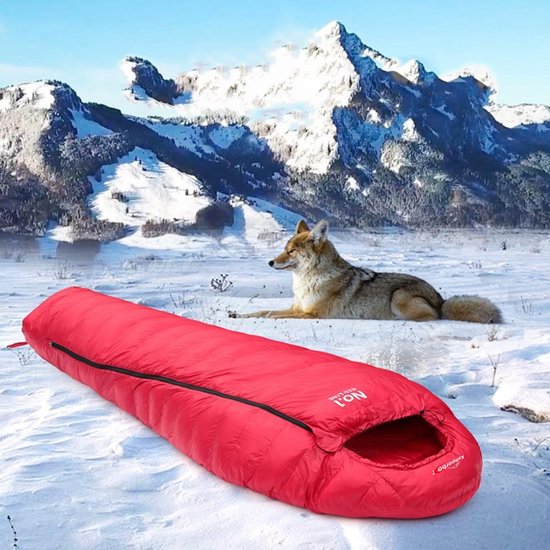 Winter Slaapzak - Kampeerzak - Outdoor slapen - Ganzendons vulling - 195x80cm - Blauw — afbeelding 2