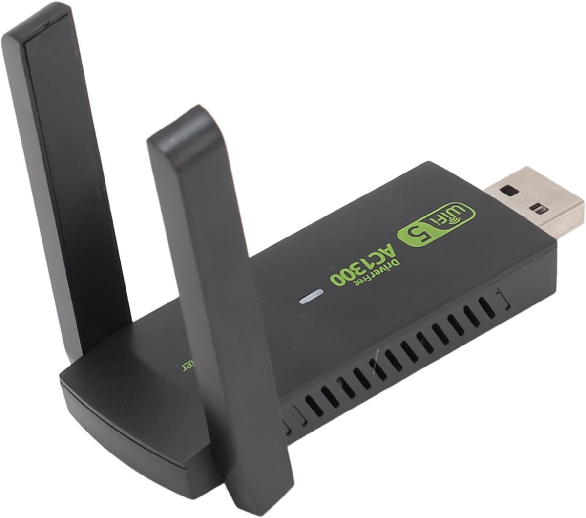 Draadloze WiFi Adapter - Netwerkkaart USB - Snel Internet - Dubbele Antennes MU-MIMO - 1300 Mbps - Zwart