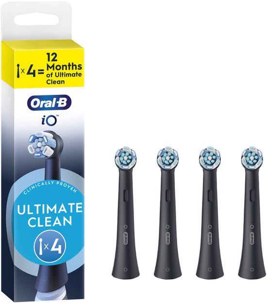 Oral-B iO Series Ultimate Clean Zwart - Originele opzetborstels - CrissCross borstelharen - 4 Stuks