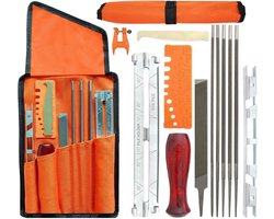 Kettingzaag Slijper - Slijp Set - Onderhoud Tuin - 14 Delig - 28x15x6 cm