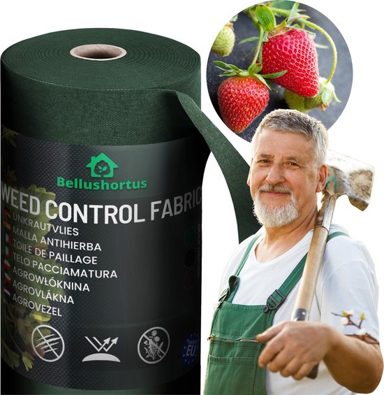 Agrotextile, Toison de jardin / Toison anti-mauvaises herbes Vert 50g avec protection UV Qualité UE / 40m de long, 3,2m de large