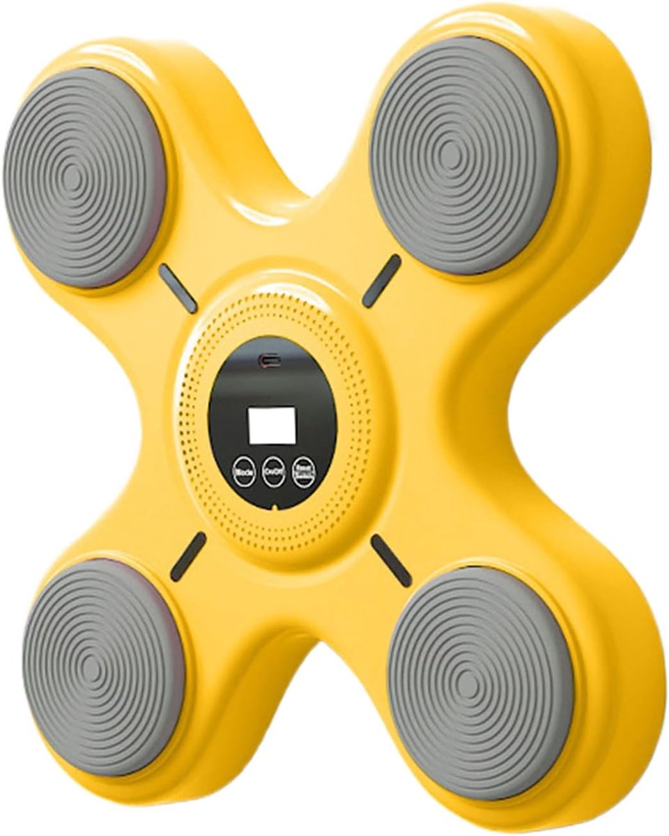 Muziek Boksmachine - Wand Trainer - Thuis Sporten - Intelligente Muziek - 32 x 31 x 7 cm - Geel