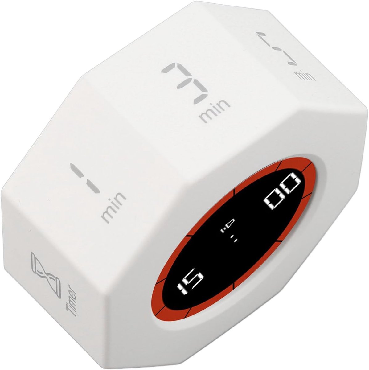 Productiviteit Timer - Bureau Cube - Efficiënt Werken - 7 Timer Modi - 5.8x5.8x2.8cm - Wit