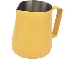 Melkopschuimkan - Frother cup - Koffie maken - Verdikte roestvrij staal - 450 ml - Geel