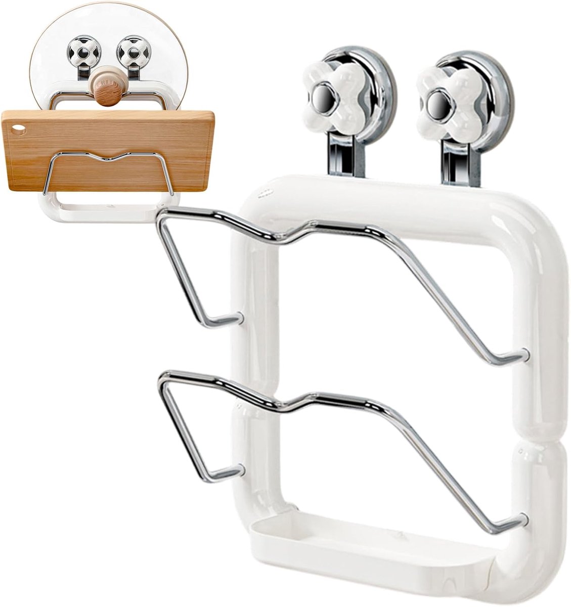 Potdekselrek - Dekselhouder Organizer - Keuken Opbergen - Zuignap Wandmontage - 25x6x6 cm