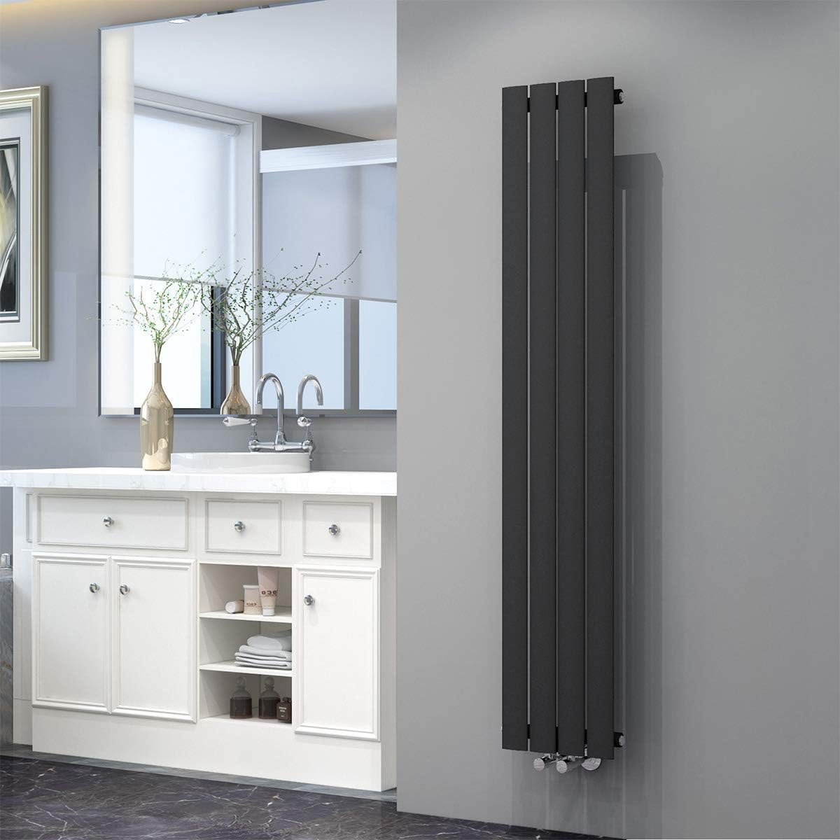 Platte Paneelradiator - Badkamer Verwarming - Ruimte Verwarmen - Unieke Lastechniek - 1600x308mm - Antraciet
