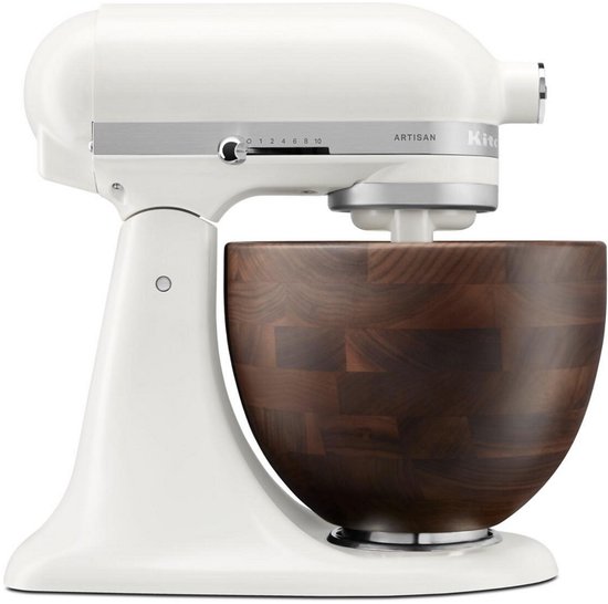 Kitchenaid Artisan 5KSM156WBEPL - Keukenmachine - 4,7L - Wit - Houten Mengkom - 3 Menghaken van KitchenAid — afbeelding 3
