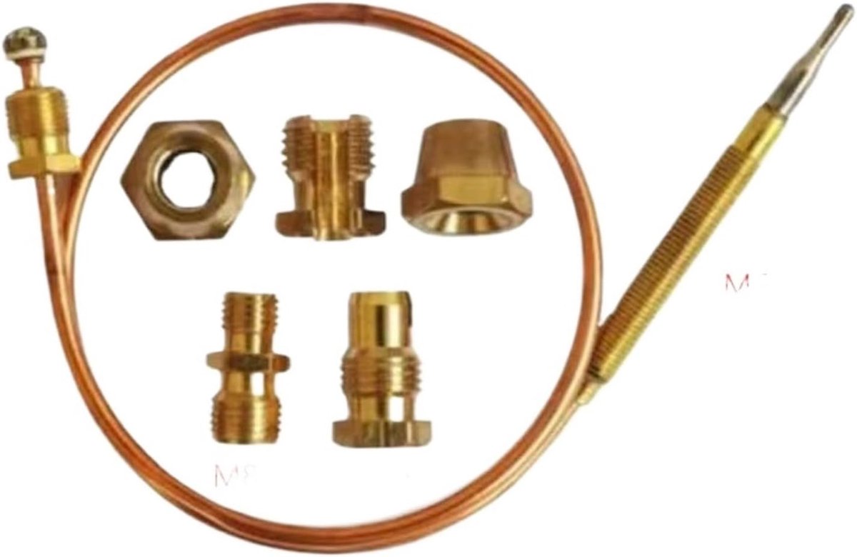 Gasfornuis Thermokoppel - Kookplaat Onderdeel - Verwarming Reparatie - Universele Fitting - 150 cm Lengte - Zilverkleurig