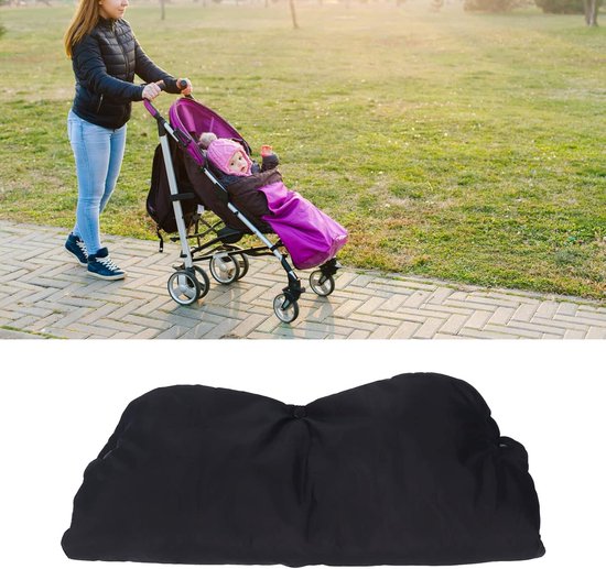 Kinderwagen Handmof - Warme Kinderhandschoenen - Wandelen Buiten - Verdikt Winddicht Materiaal - 24 x 24 x 5 cm - Zwart van Merkloos — afbeelding 5