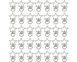 Rotating Lobster Clasp, Set of 50 Star Rotating Closure Hooks, Metal Snap Clasps, Lanyard Claw Clasps, Keychain Making Kit for DIY Crafts, Bags, Bag Connector