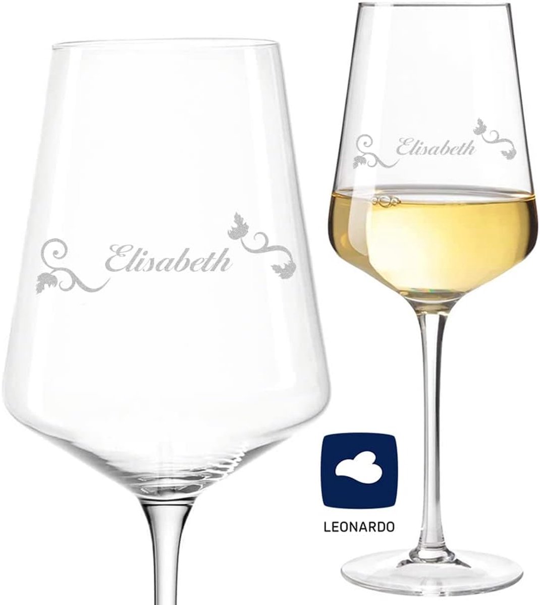 Wijnglas - Wijnglas met Naam - Persoonlijk Cadeau - Hittebestendig Glas - 590 ml - Transparant