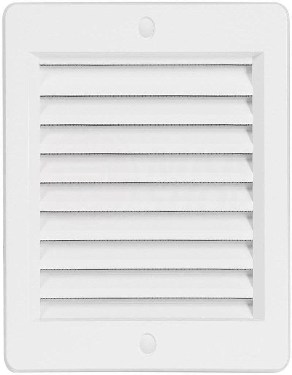 Ventilatierooster met insectenhor en weerbescherming - Wit en Bruin - 150x200 mm