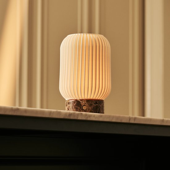 Tavellio Alba Oplaadbare Tafellamp – H21 – Porselein en 3D geprint – Dark Emperador