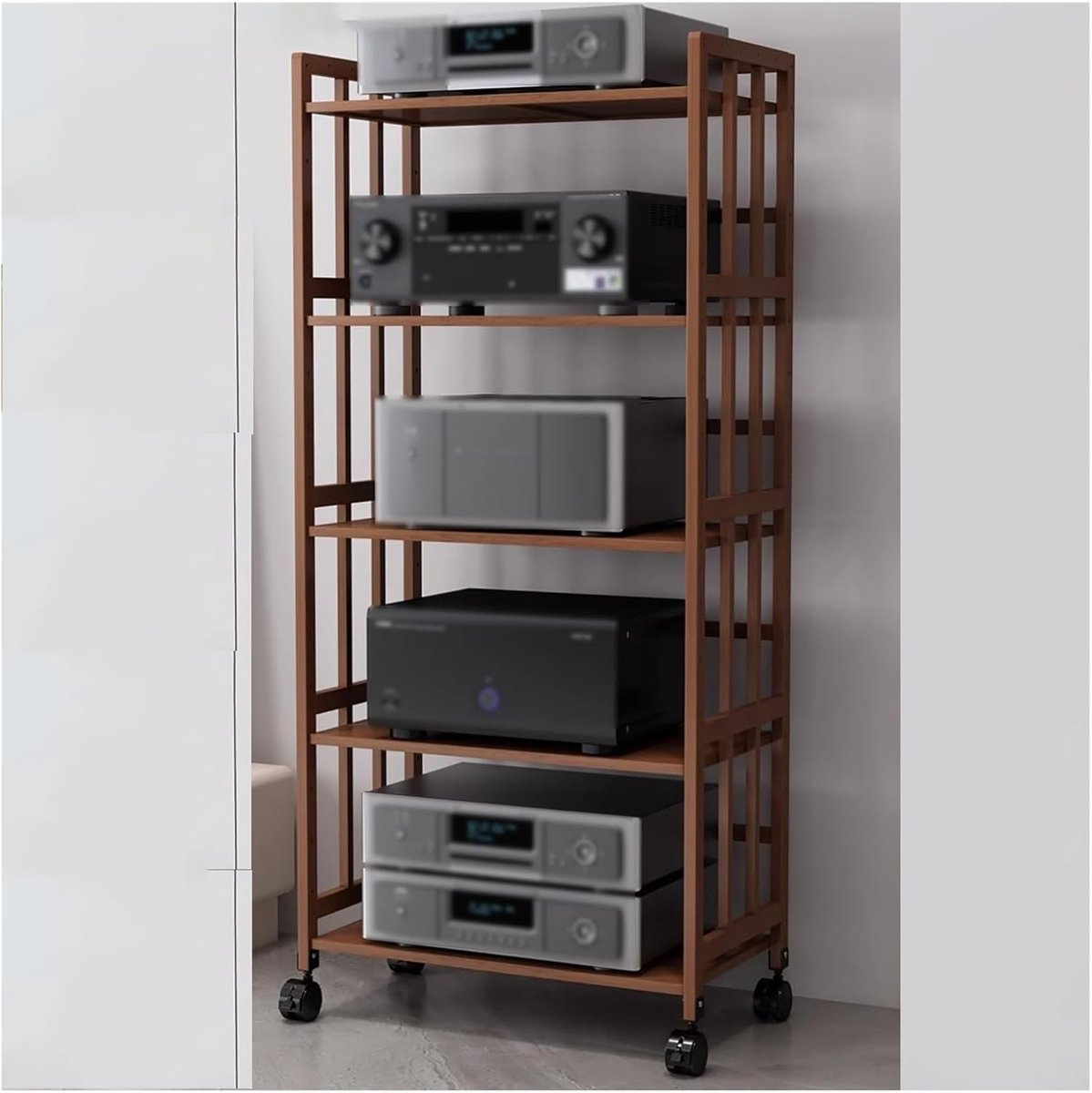 Opbergrek - Mediaconsol AV-meubel - Home entertainment - 5 lagen open ontwerp - 157 cm hoog