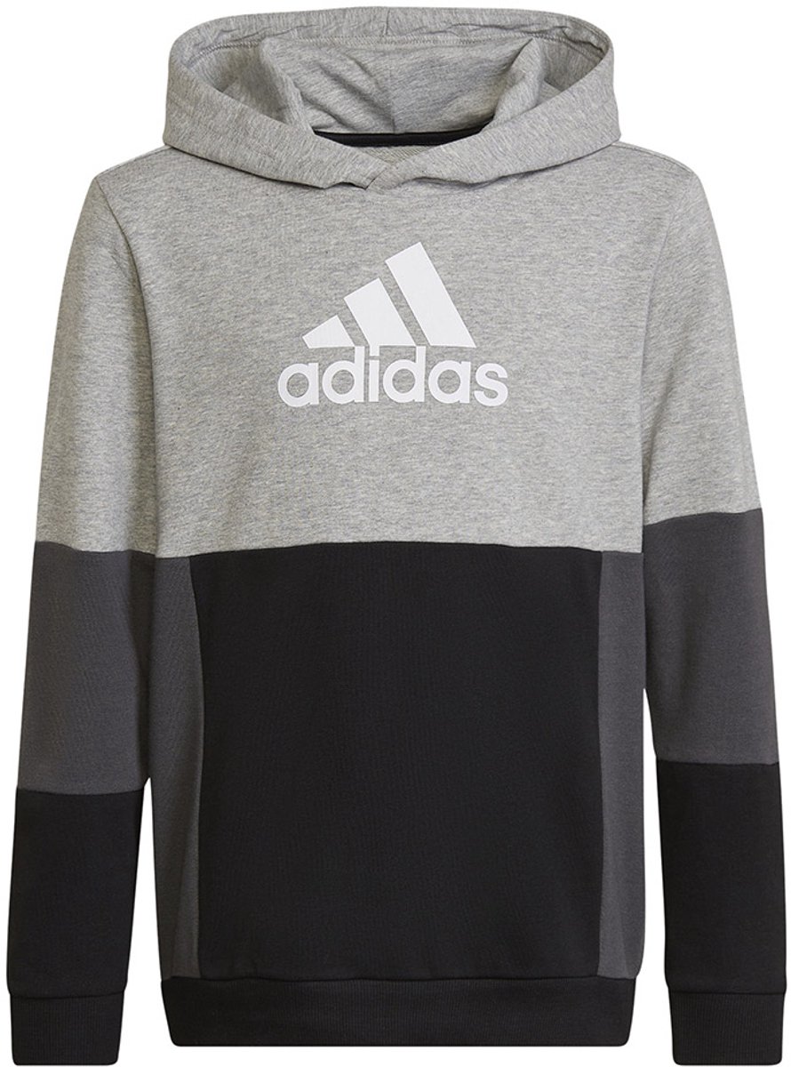 adidas Sweater Kinderen Colourblock Hoodie – 128cm Zwart