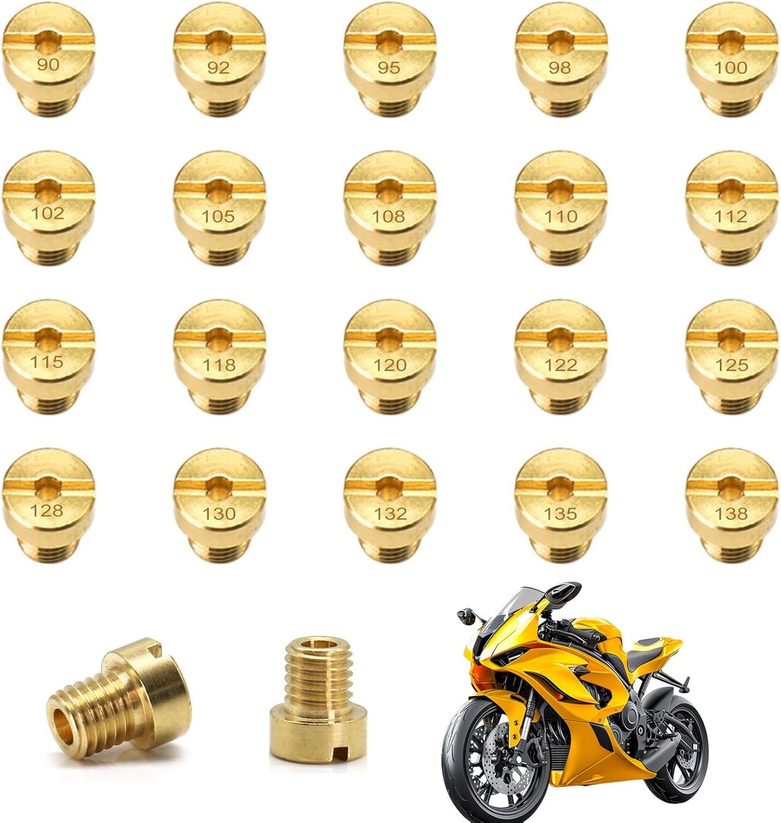 Carburateur Sproeierset - Hoofdsproeiers - Motor Tuning - 20 Stuks M5 - 5mm - Koper